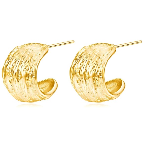 Anointed Beauty Boutique Jewelry - Chic Gold Textured Hoop Earrings